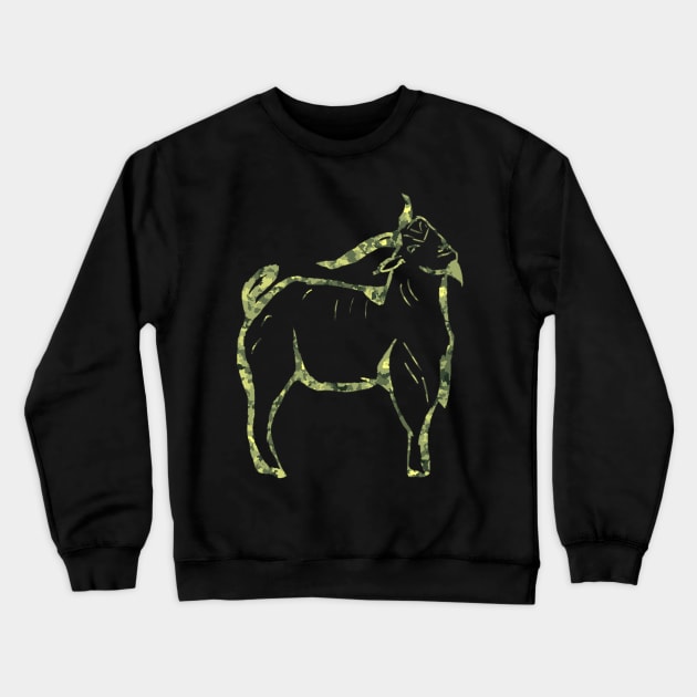 Camo Goat Crewneck Sweatshirt by Dapperdanz